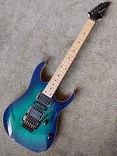 Ibanez RG370AHMZ rock shred HSH locking trem 24 frets Blue Moon Burst ash body