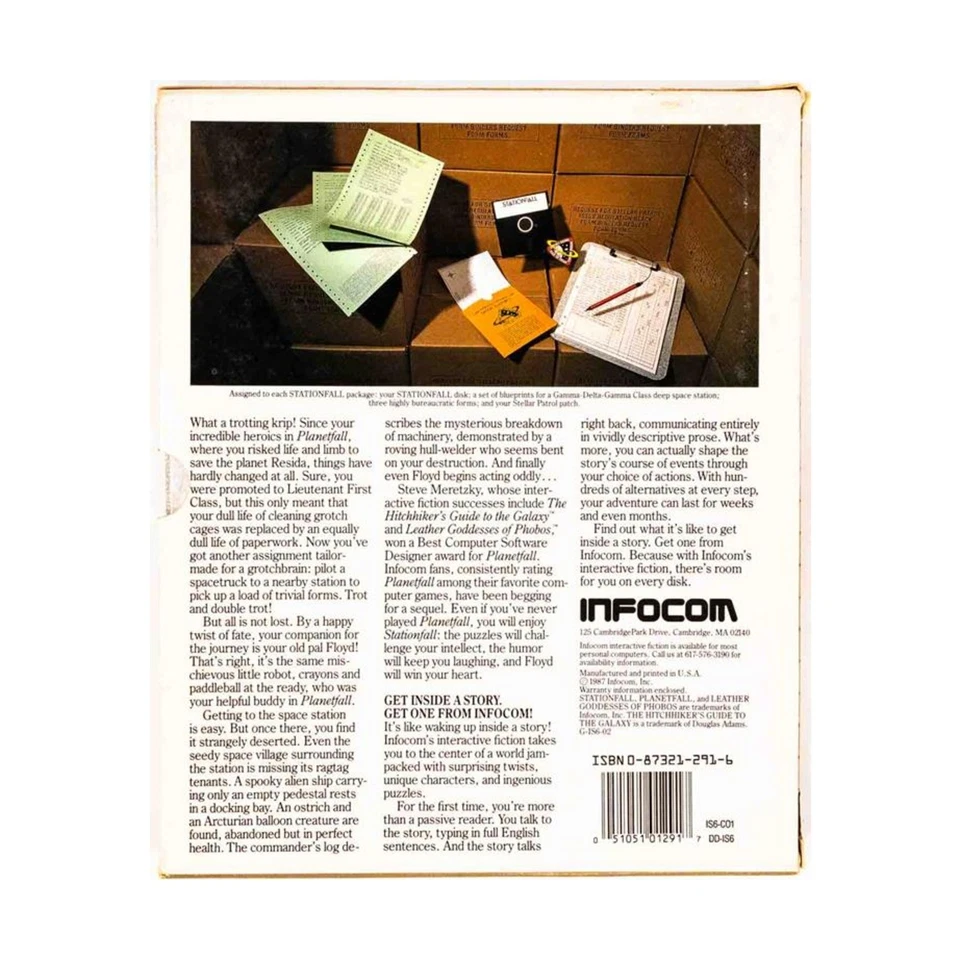 Infocom Computer Game Stationfall (Commodore 64 5 1/4") VG/EX - Image 2 of 2