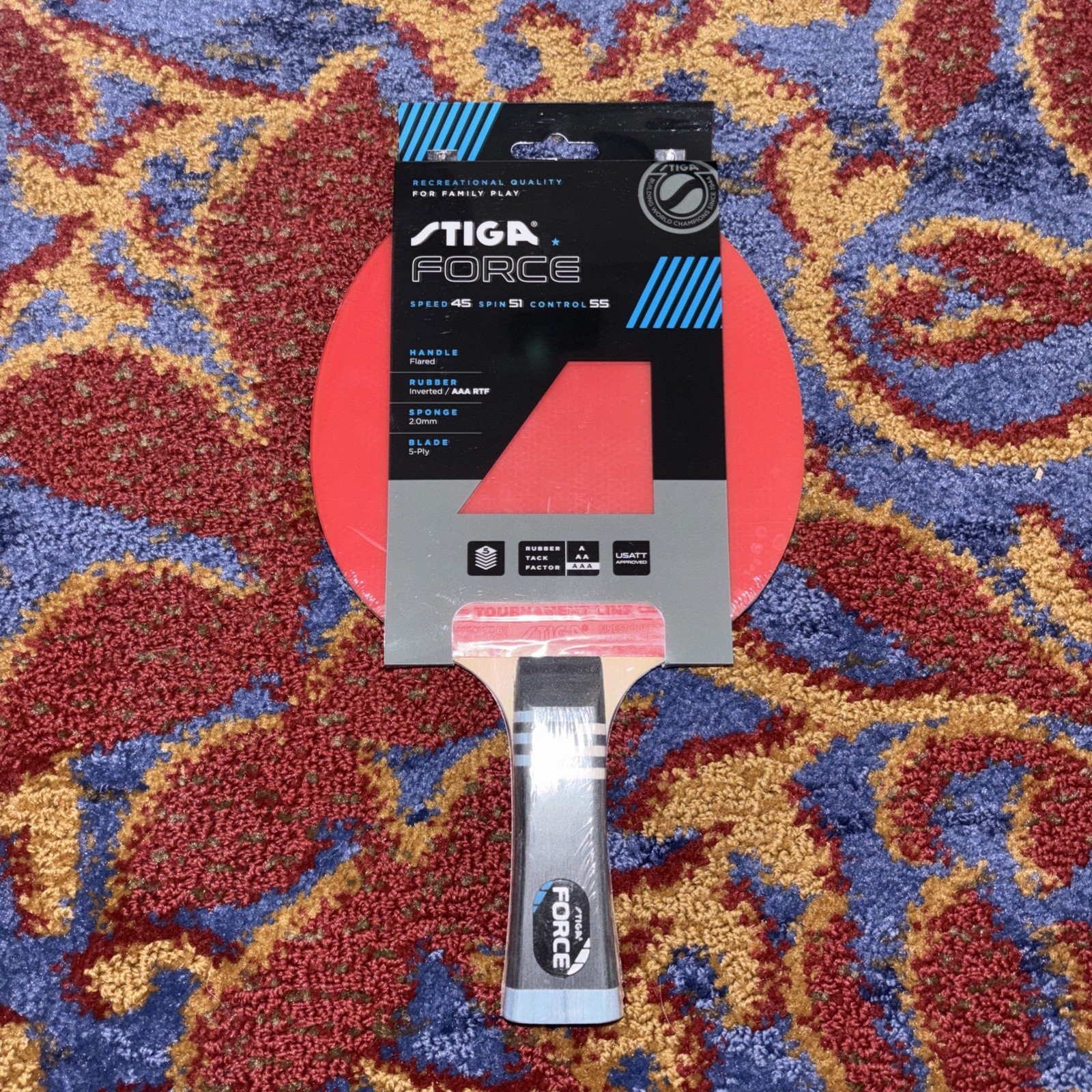 Stiga Force Tischtennis Tischtennis Paddel Gummi Neu 45/51/55/AA Turnier rot