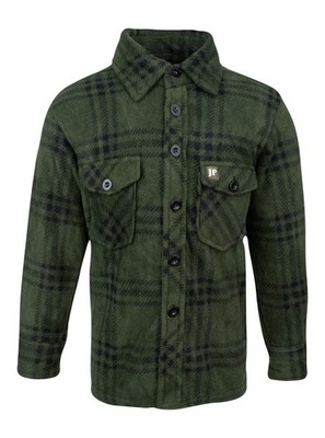 JACK PYKE Junior Polarfleece Shirt grün kariert