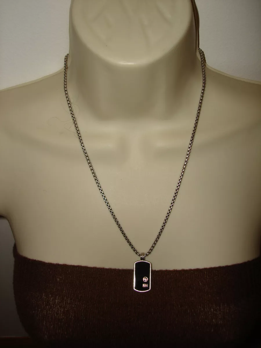 Black onyx top dog tag pendant
