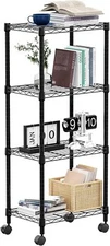 4 Shelf Steel Storage Units Metal Shelving Rack Black Wire Storage Shelves 41 in