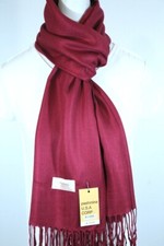 Women's Pashmina Scarf Shawl Wrap Solid Dark Red Silk Cashmere Soft,Discount