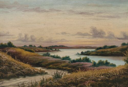 Clearance Sale Painting Signed German Mouth Landscaping Knud Hansen 1876 - 1926 - Picture 1 of 6