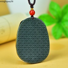 Chinese Hetian Gray Jade Hand Carving Animal 12 Zodiac Dragon Amulet Pendant