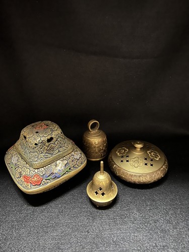 Vintage Konvolut Räuchergefäße Halter Japan Keramik Indien Messing Glocke - Bild 14 von 14
