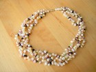 14K MO YELLOW GOLD FRESHWATER PASTEL PEARLS MULTI-GEMSTONE 3-STRAND NECKLACE-17" — photo 3