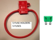 5 10 GAUGE ATC FUSE HOLDER With COVER 5 30 AMP FUSES IN-LINE 10 GA. USA