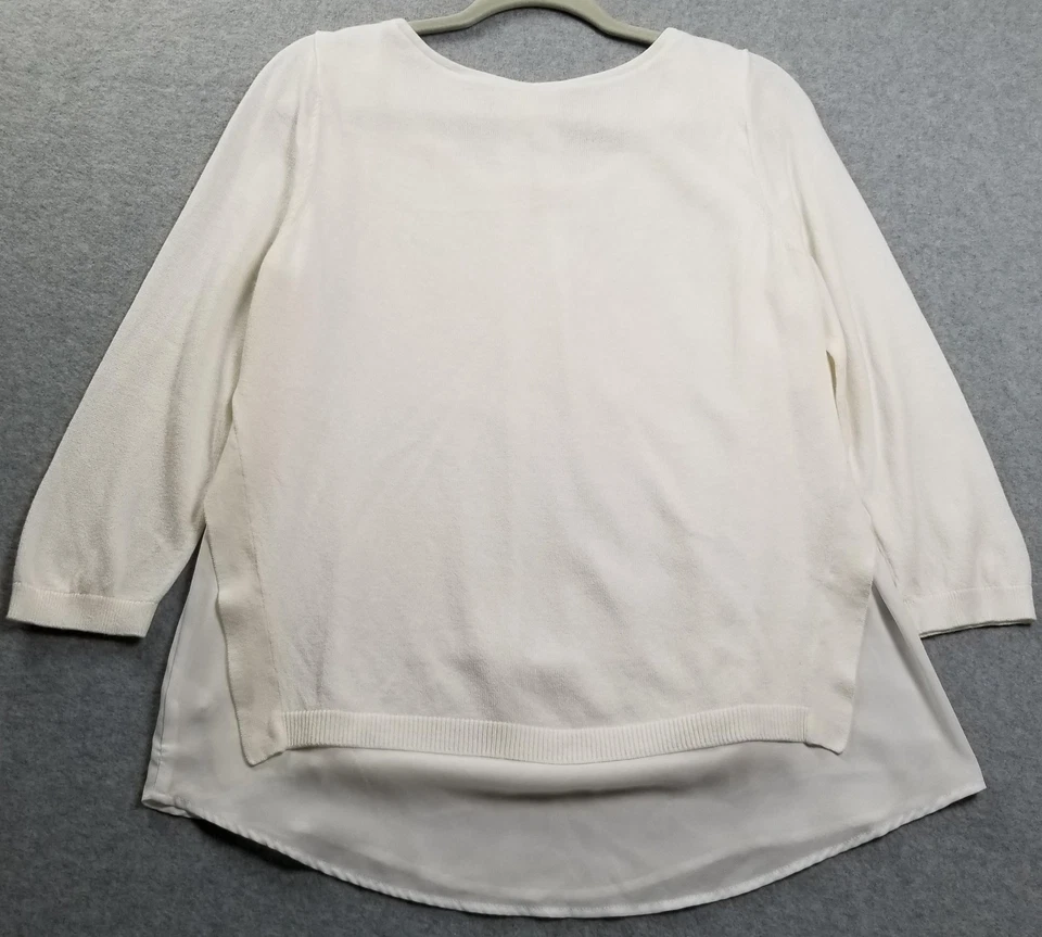 Свитер женский ограниченный средний M белый рукав 3/4 легкий опрятный карьерный - Изображение 4 из 4