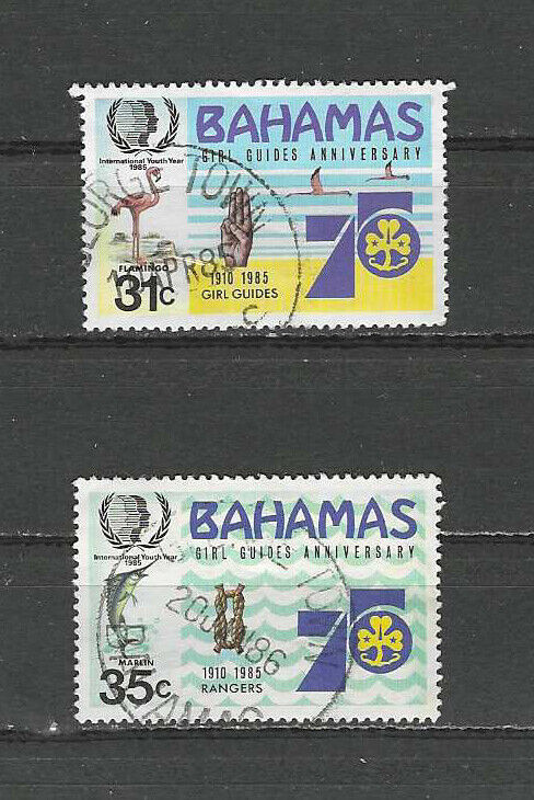 BAHAMAS , 1985 , 75th ANNIV. INTL. YOUTH YEAR , SET OF 2 STAMPS