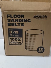 Abrasticle EZ-8 80 Grit Cloth Floor Sanding Belts 8 x 19 inch, 12 Pack