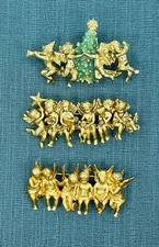 I Am Edgar Berebi  All 3 Vintage All In A row Angels Pins For One Price