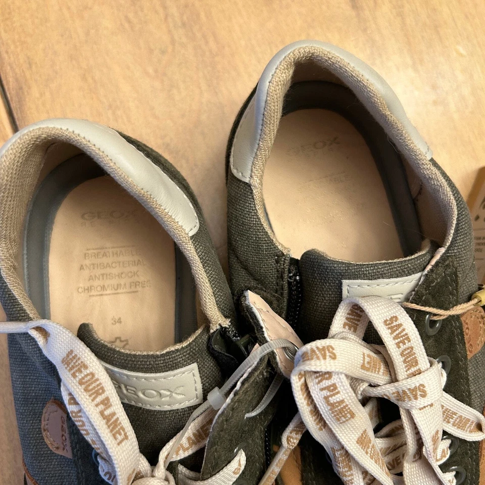 Tênis Geox Boys J Kilwi E cano baixo couro tamanho 34  - Imagem 3 de 4