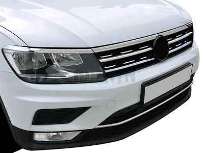 Scheinwerfer Leisten passend  für VW Tiguan II 2016-2019 Edelstahl Chrom 3-tlg