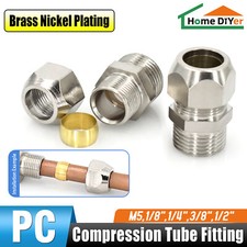 4-16mm Straight Compression Equal Fittings Oil Pipe Connectors Copper Pipe