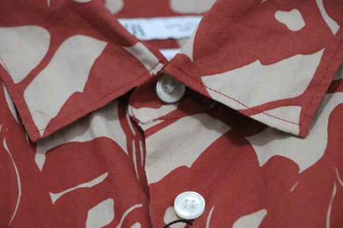 NEW Zara Men's Button Up Shirt Size XL Clay Orange Abstract Parrot Print Casual - Picture 5 of 13