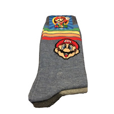 Nintendo SUPER MARIO Novelty Crew Socks 2 Pairs Men's Shoe Size 6.5-12 NWT