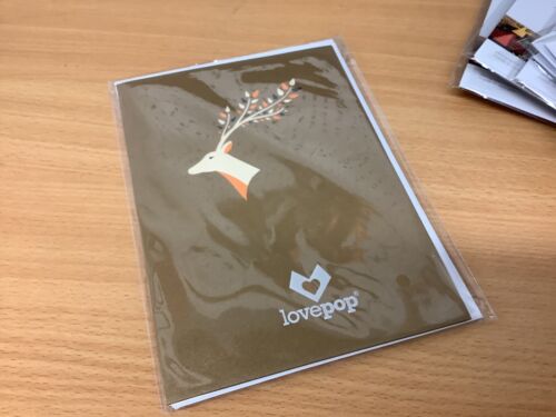 Lot of (10) Love Pop 3D Pop Up Cards (NEW) - Surreal Deer. SEALED! BEST PRICE - Picture 5 of 6