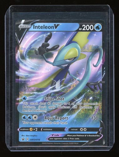 2020 POKEMON SWORD & SHIELD BLACK STAR PROMO SWSH016 INTELEON V HOLO