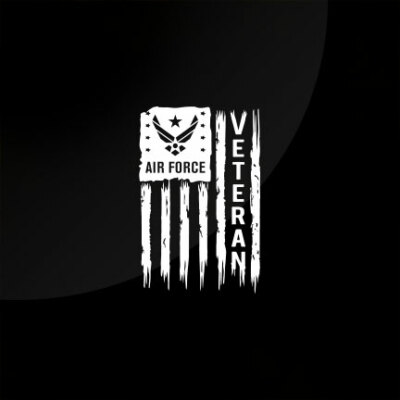US Air Force Veteran Die Cut Vinyl Car Decal Sticker 7.5''(H) with American Flag