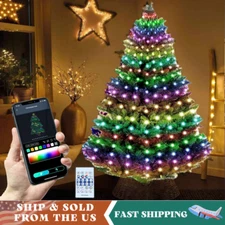 Waterproof Xmas Tree Lights Waterfall String Indoor/Outdoor Decor Remote Control