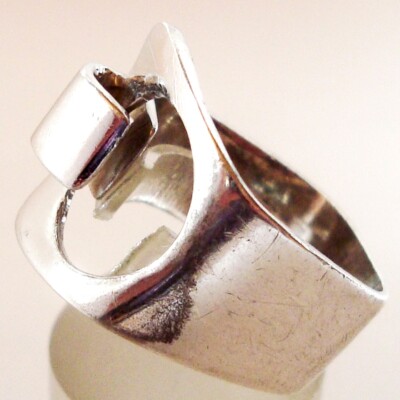 Original Relo Ring 925 Silber Modernist 60 / 70 Jahre old silver / BQ 854