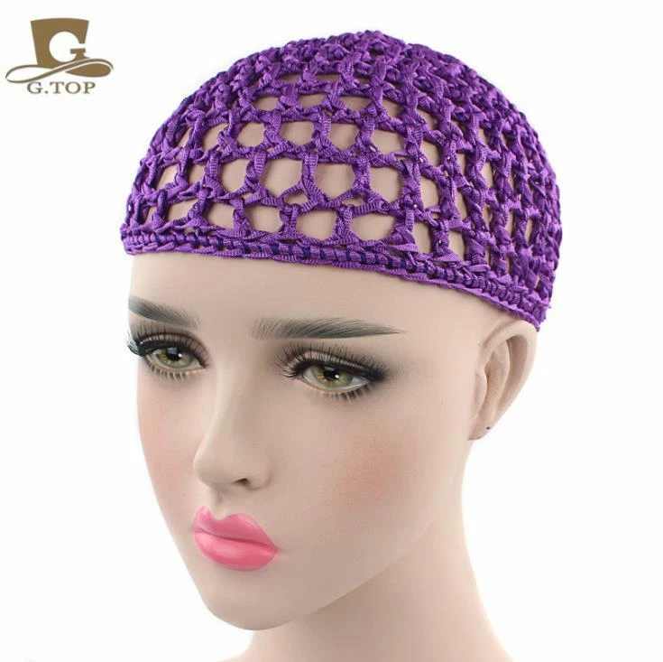 Mesh Hair Net Crochet Cap Fishnet Hairnet Hair net Snood Sleeping Night Cover - Image 3 of 3