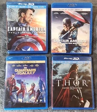 4 x Marvel 3D - Captain America & Winter Soldier, Thor, Guardians of the Galaxy
