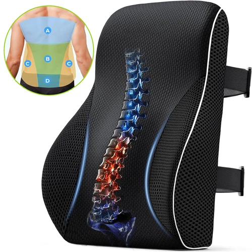 Lumbar Support Pillow for Car Back Memory Foam Support Cushion For Pain Relief
