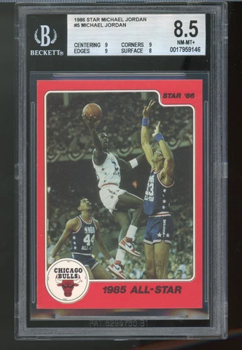 1986 Star Michael Jordan #5  BGS 8.5 NM-MINT+. 1985 All-Star