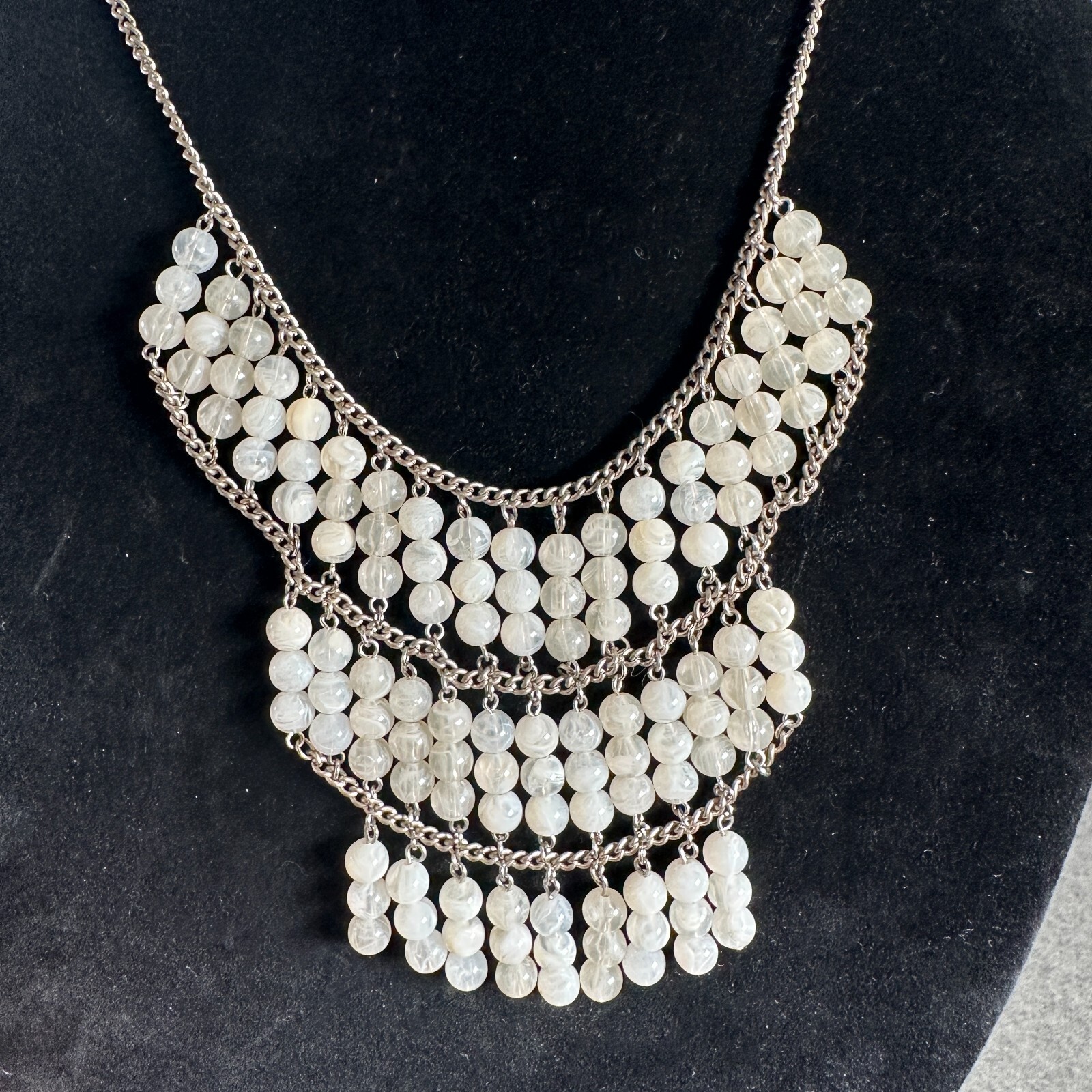 Vintage Statement Necklace Fashion Jewelry Beaded… - image 3