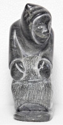 Inuit Eskimo soapstone carving sculpture HUNTER by Joshua