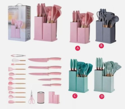kitchenware Set, 19 Pieces Silicone Gel Kitchen tools Sharp and Lasting