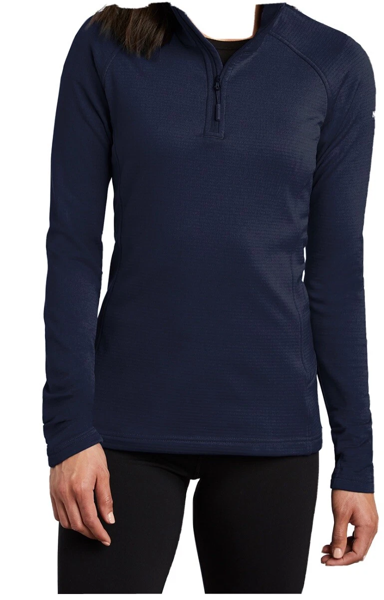 North Face Mountain Peaks 1/4 Zip Up Light Fleece Jacket Sz M Women Urban Navy