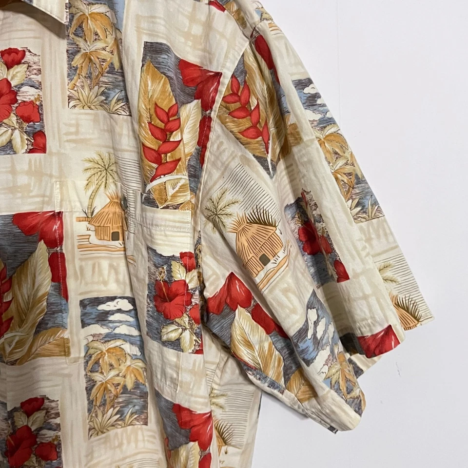 Pierre Cardin Mens Shirt Size XL Beige Full All Over Print Art Short Sleeve - Image 3 of 4