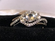 AMAZINGLY BEAUTIFUL Kay Jewelers Sterling Silver 3 Lab Created Sapphire Ring Sz7