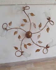 Plafoniera in ferro battuto vetro Artistico rustica classica 6 LUCI Da Soffitto