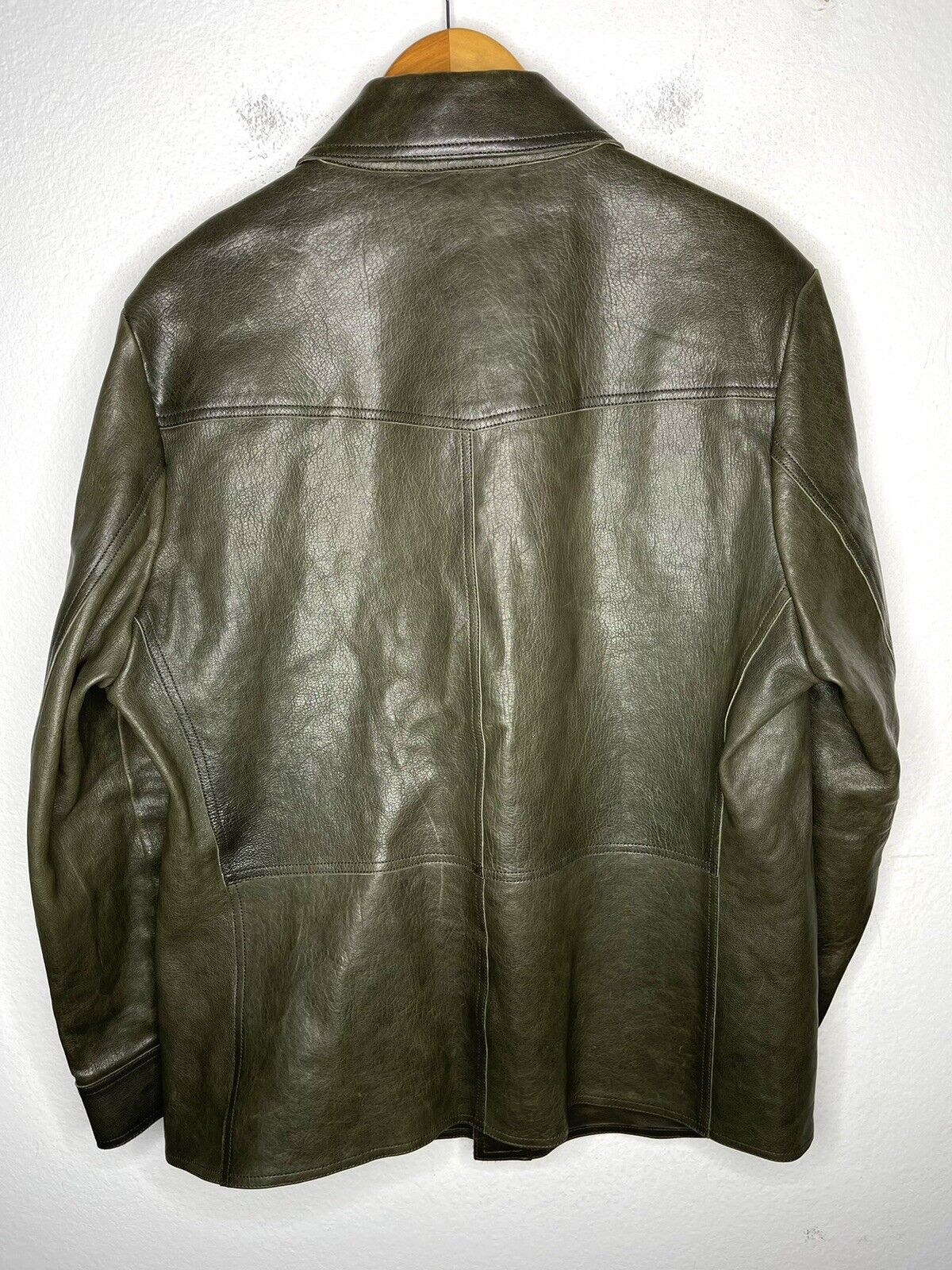 6K Tom Ford 56 XL Grey Green Leather Western Shir… - image 4