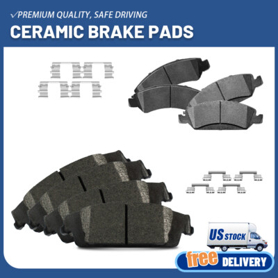 Front and Rear Ceramic Brake Pads for Chevy Silverado 1500 Tahoe GMC