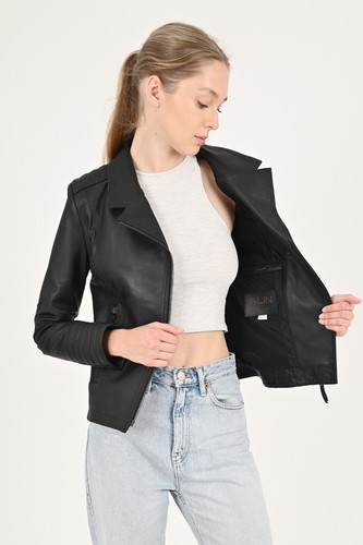 ALiN - Women's Leather Jacket Alexa: Jacket Size Measurements in the Picture - Afbeelding 1 van 8