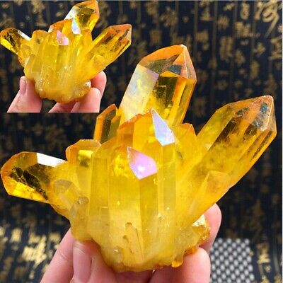 Rare Natural Yellow Crystal Quartz Citrine Cluster Mineral Specimen Healing 1pc Ebay