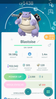 Pokémon Trade GO - Shiny Blastoise Hydro Cannon & 2nd move for PVP Great league
