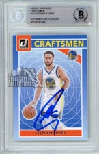 Stephen Curry 2020-21 Panini Donruss Craftsmen Autograph Card #12 BAS