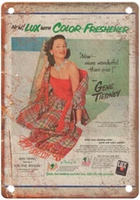 Old 1951 LUX Laundry Soap Color Gene Tierney Ad Retro Look Metal Sign ZF530