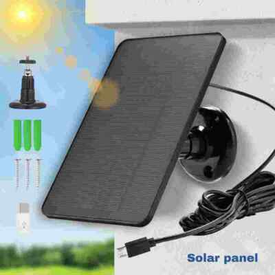 Solar Panel for Outdoor Camera Security Cam Micro USB Battery Charger 10W Output