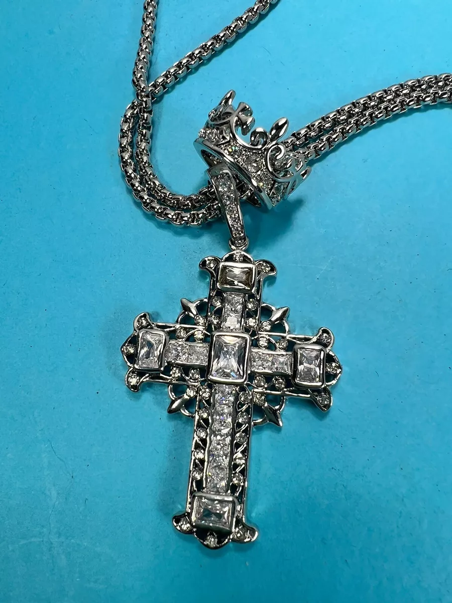 Cross and hotsell crown necklace
