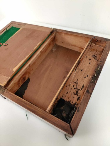 Antique Art Deco wood writing box with marquetry, 1920s - Imagen 11 de 12