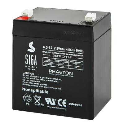 Blei Gel Akku 12V 4,5Ah Batterie ersetzt 4Ah 4.5Ah 5Ah 12Volt ZYKLENFEST