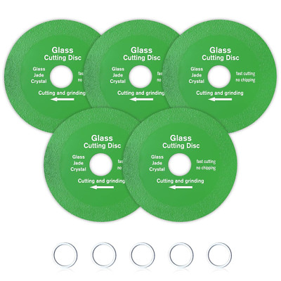 5 Pcs 4'' Glass Cutting Disc for Angle Grinder with 7/8'' Arbor Hole, Glass Cerami