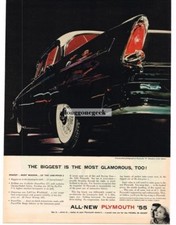 1955 Plymouth BELVEDERE Black & White 4-door Sedan Vintage Print Ad
